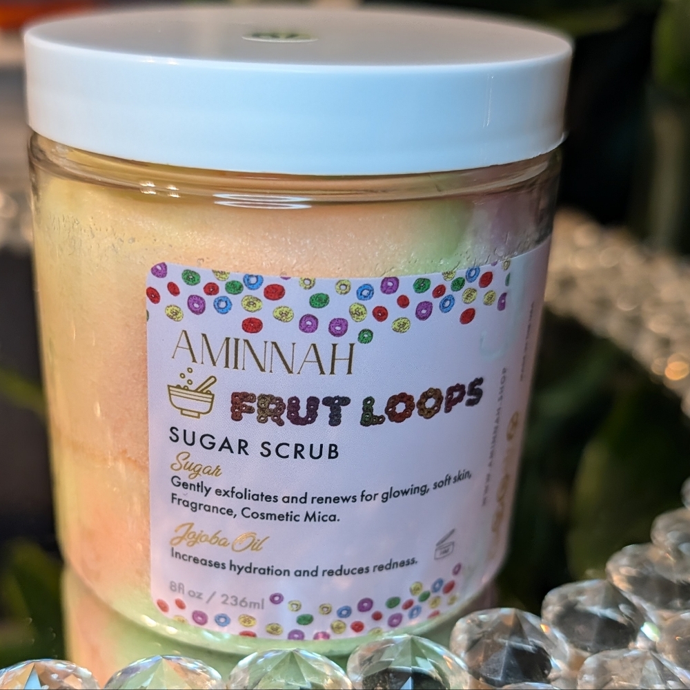 Aminnah Fruit Loops Sugar Scrub New